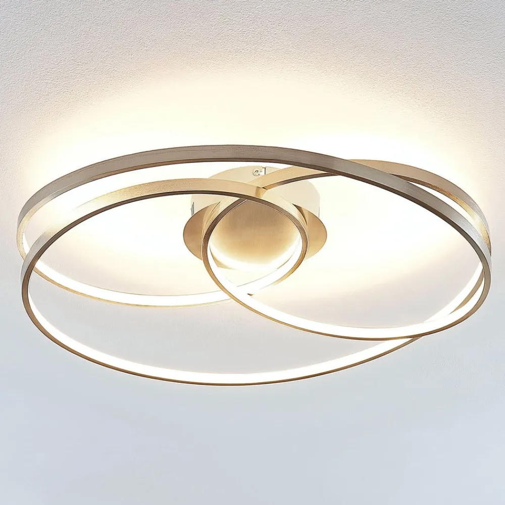 Gang|Loftlamper ^ Lindby LED-loftlampe Joline, Ø 60 cm, nikkelfarvet, metal