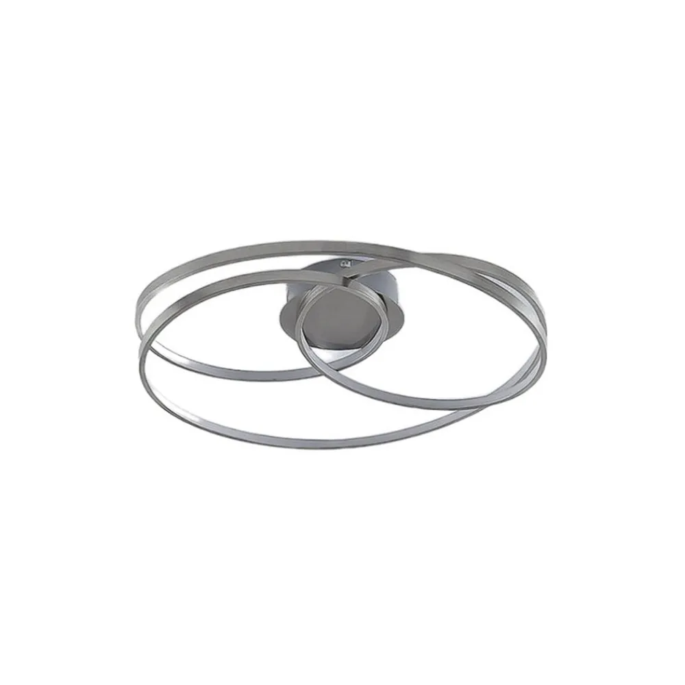 Gang|Loftlamper ^ Lindby LED-loftlampe Joline, Ø 60 cm, nikkelfarvet, metal