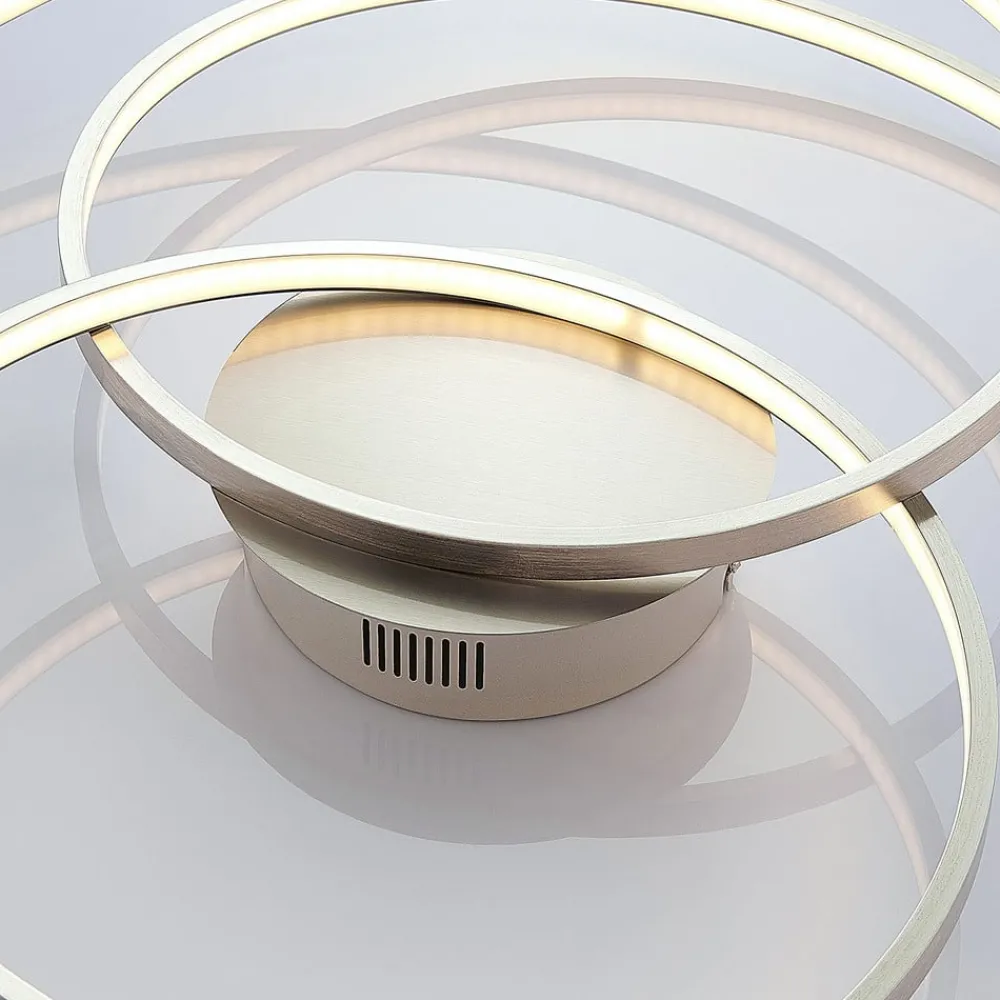 Gang|Loftlamper ^ Lindby LED-loftlampe Joline, Ø 60 cm, nikkelfarvet, metal