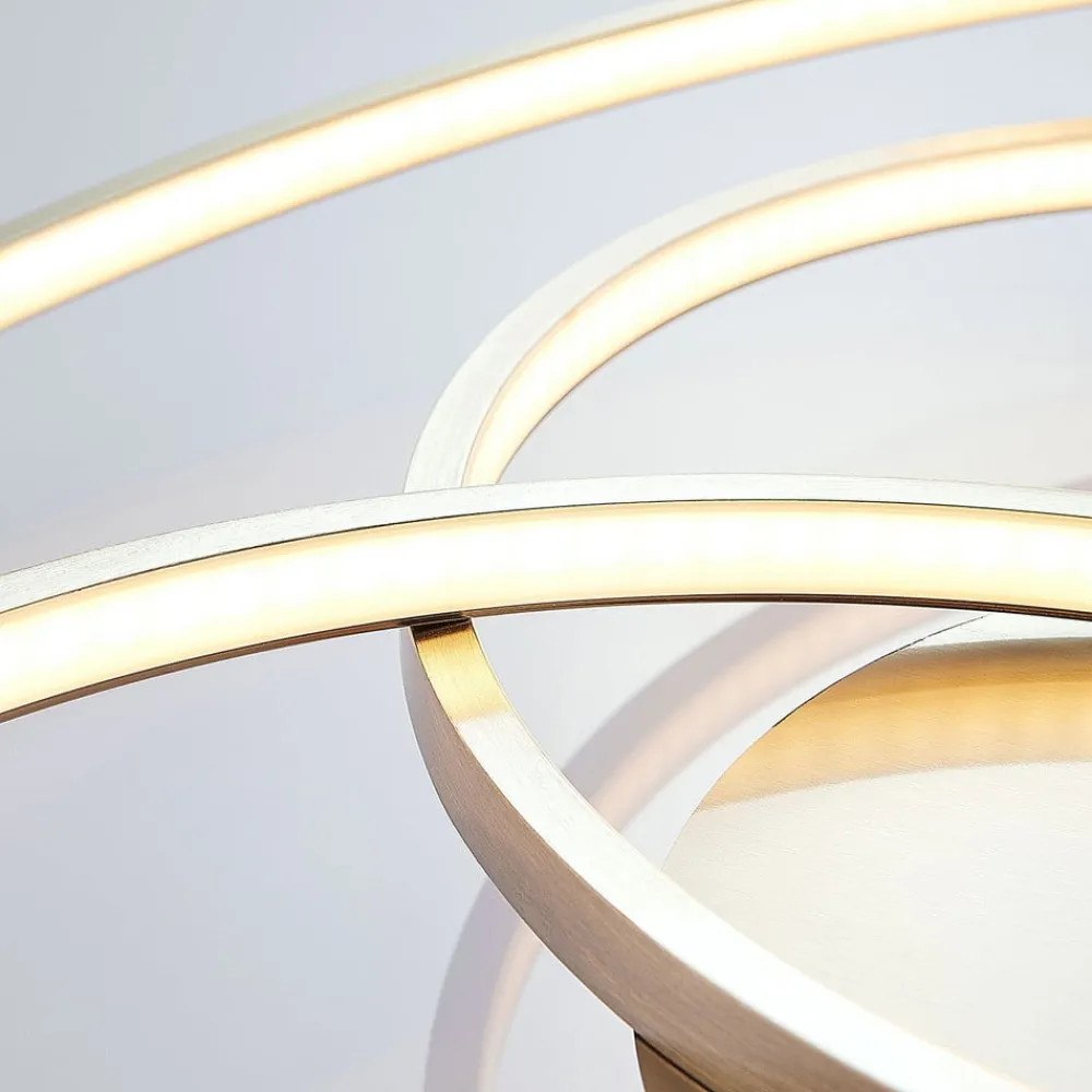 Gang|Loftlamper ^ Lindby LED-loftlampe Joline, Ø 60 cm, nikkelfarvet, metal