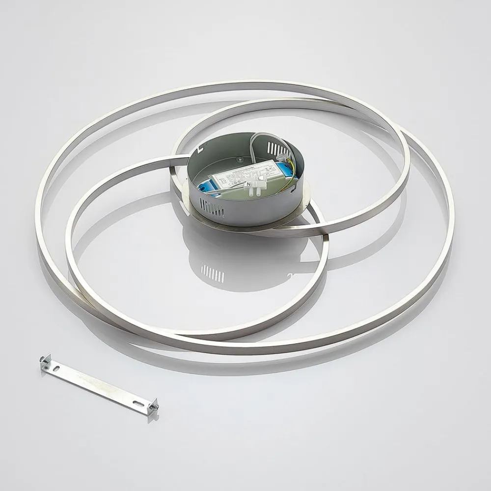 Gang|Loftlamper ^ Lindby LED-loftlampe Joline, Ø 60 cm, nikkelfarvet, metal