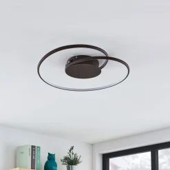 Lindby Gang|Loftlamper > LED-loftlampe Joline, Ø 45 cm, rustbrun, metal