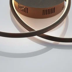 Lindby Gang|Loftlamper > LED-loftlampe Joline, Ø 45 cm, rustbrun, metal