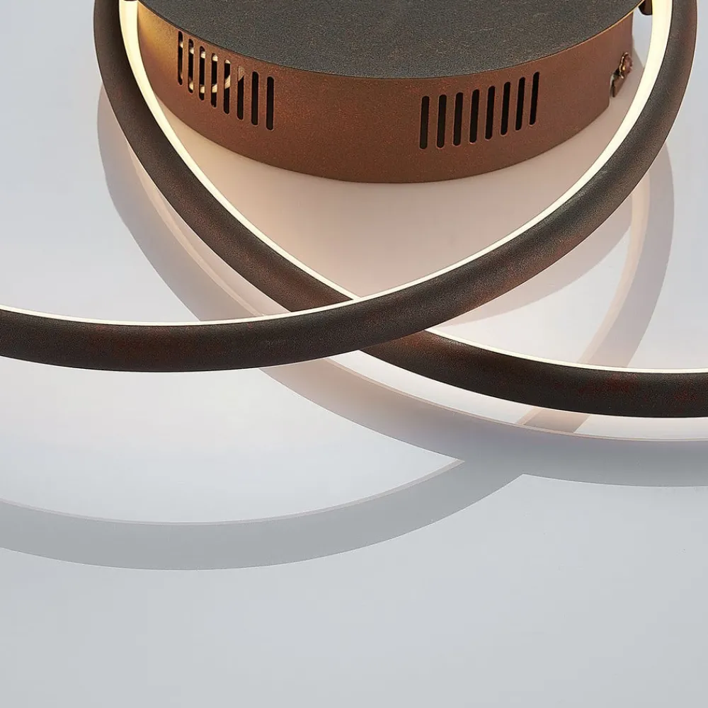 Lindby Gang|Loftlamper > LED-loftlampe Joline, Ø 45 cm, rustbrun, metal