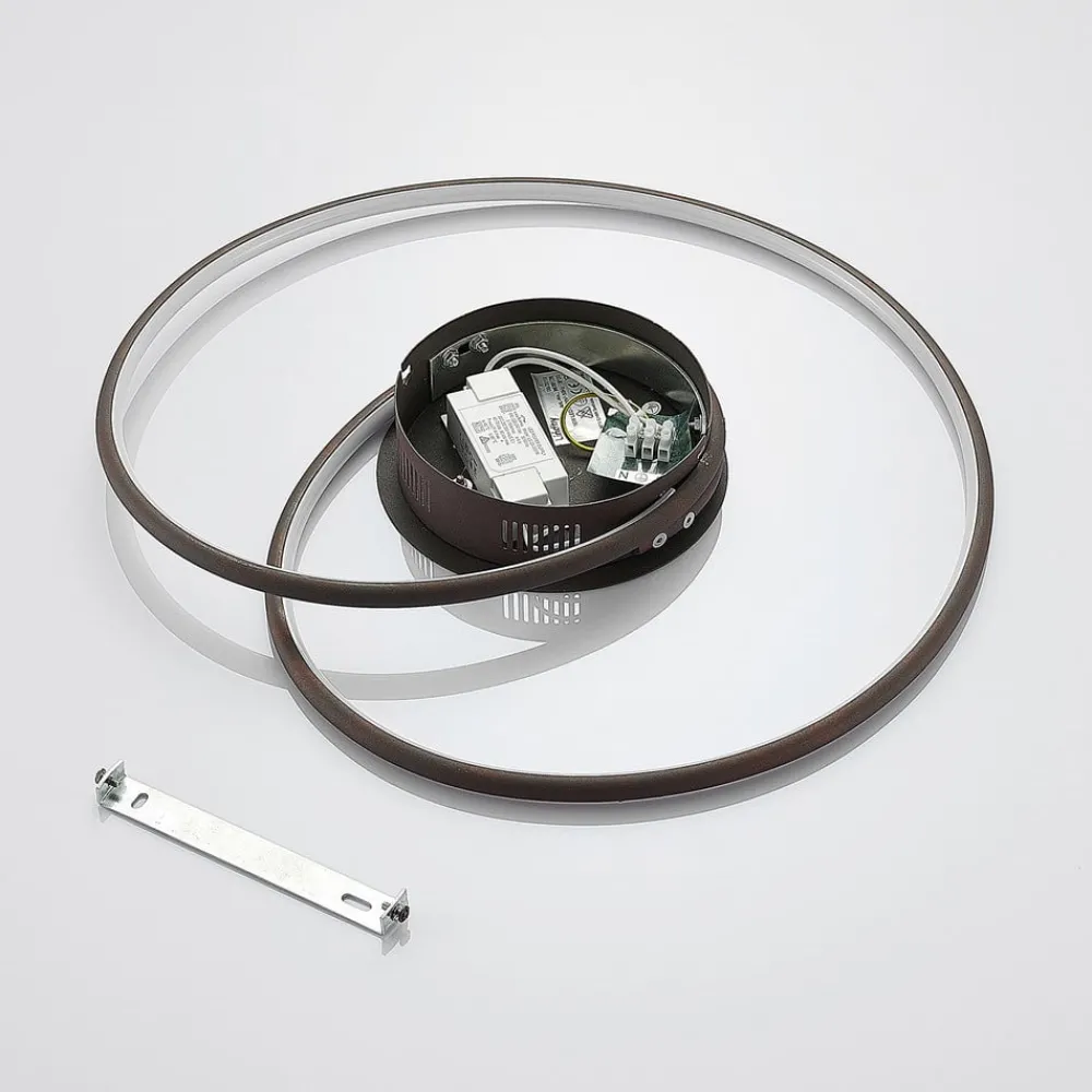 Lindby Gang|Loftlamper > LED-loftlampe Joline, Ø 45 cm, rustbrun, metal