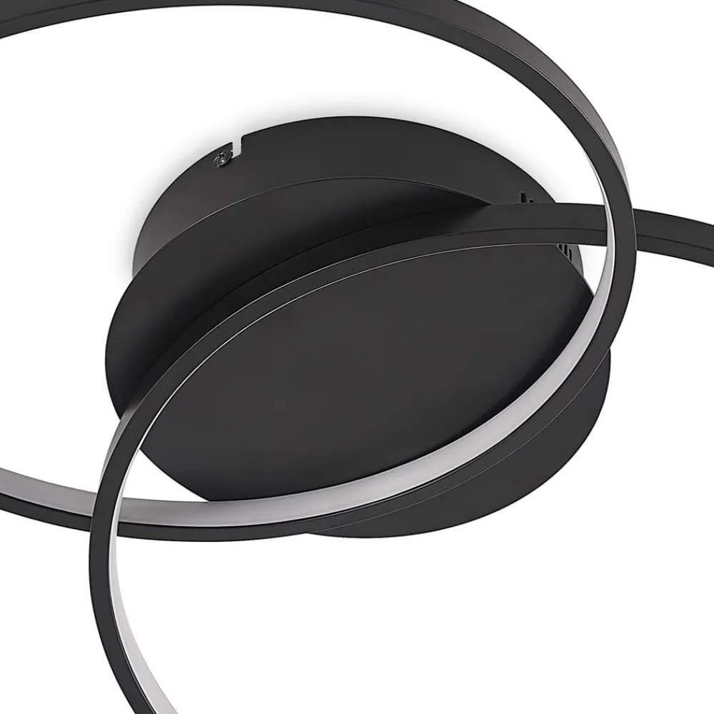 Lindby Gang|Loftlamper > LED-loftlampe Kateryna, sort, Ø 60 cm, dæmpbar