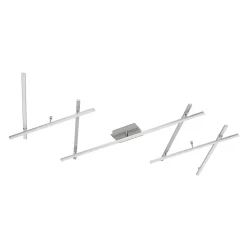 Loftlamper|Loftlamper ^ Lindby LED-loftlampe Kerem, 345 cm, nikkelfarvet, metal