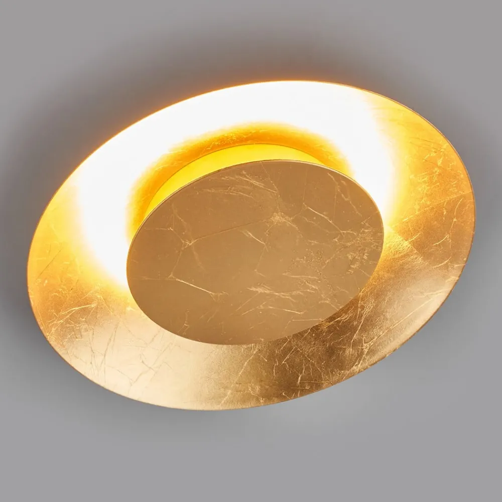 Lindby Loftlamper|Loftlamper > LED-loftlampe Keti, Ø 35 cm, guld, rund, metal