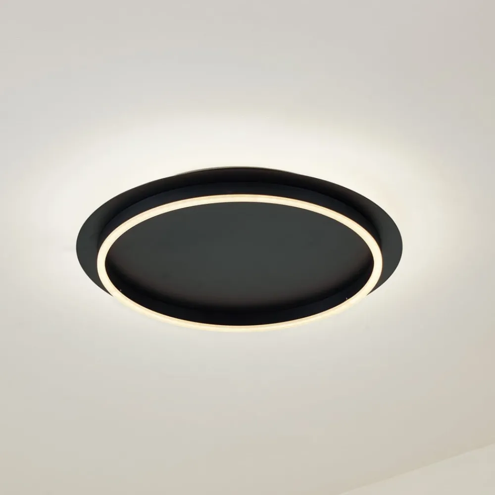 Lindby Gang|Loftlamper > LED-loftlampe Kunis, sort, plast, Ø 46 cm