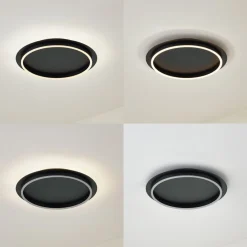 Lindby Gang|Loftlamper > LED-loftlampe Kunis, sort, plast, Ø 46 cm
