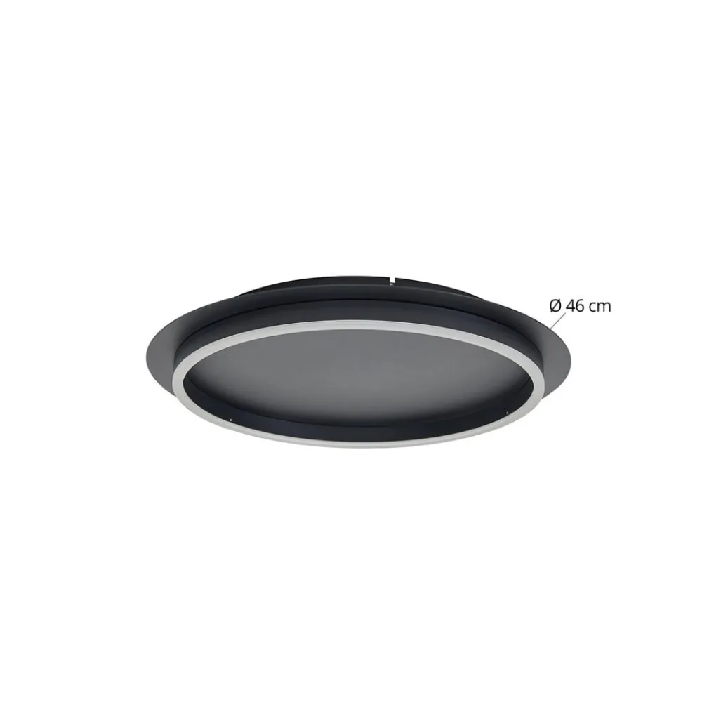 Lindby Gang|Loftlamper > LED-loftlampe Kunis, sort, plast, Ø 46 cm