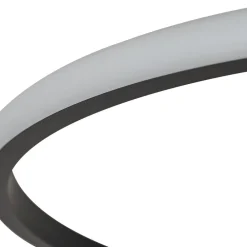 Gang|Loftlamper ^ Lindby LED-loftlampe Kyron, sort, aluminium, dæmpbar, Ø45cm