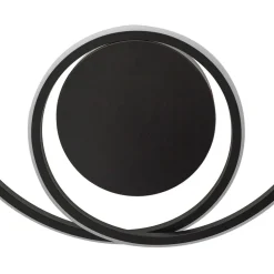 Gang|Loftlamper ^ Lindby LED-loftlampe Kyron, sort, aluminium, dæmpbar, Ø45cm