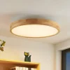 Gang|Loftlamper ^ Lindby LED-loftlampe Lanira, Ø 60 cm, træ, fjernbetjening, CCT
