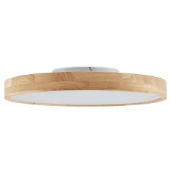 Gang|Loftlamper ^ Lindby LED-loftlampe Lanira, Ø 60 cm, træ, fjernbetjening, CCT