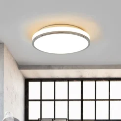 Lindby Loftlamper|Loftlamper > LED-loftlampe Lyss, Ø 34 cm, kromfarvet, IP44