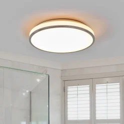 Loftlamper|Loftlamper ^ Lindby LED-loftlampe Lyss, Ø 40 cm, kromfarvet, IP44