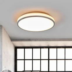 Loftlamper|Loftlamper ^ Lindby LED-loftlampe Lyss, Ø 40 cm, kromfarvet, IP44