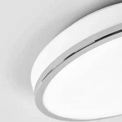 Loftlamper ^ Lindby LED-loftlampe Lyss, Ø 28 cm, kromfarvet, IP44