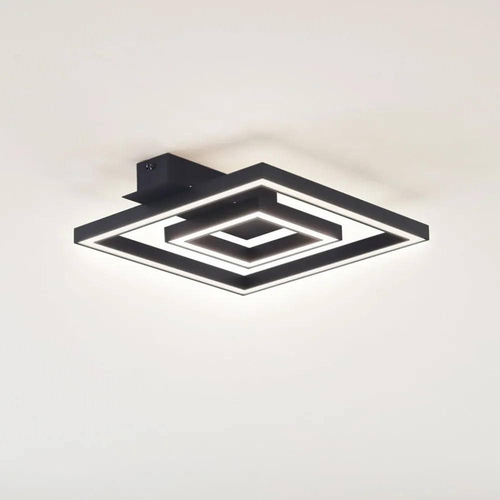 Lindby Gang|Loftlamper > LED-loftlampe Madamo, sort, 30 cm, 3000K, aluminium