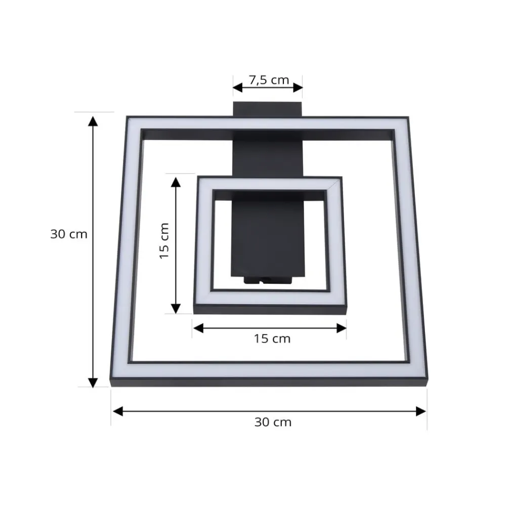 Lindby Gang|Loftlamper > LED-loftlampe Madamo, sort, 30 cm, 3000K, aluminium