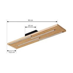 Lindby Loftlamper|Pendellamper > LED-loftlampe Madero, fyrretræ, 90 cm x 20 cm