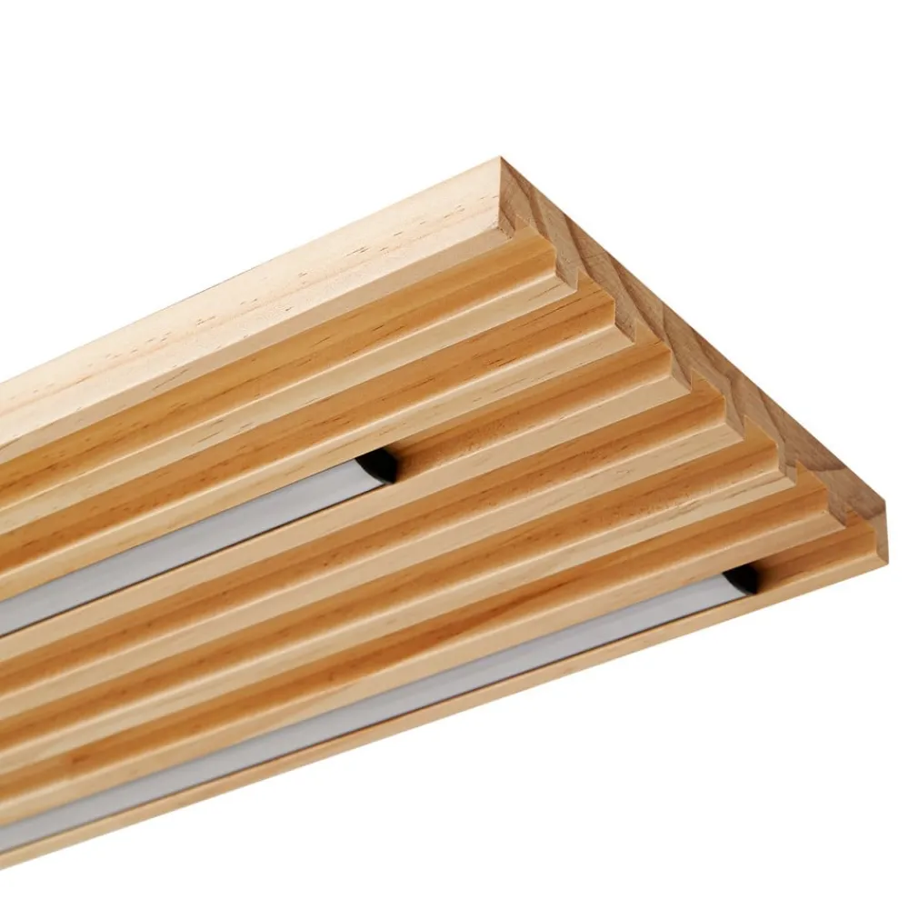 Lindby Loftlamper|Pendellamper > LED-loftlampe Madero, fyrretræ, 90 cm x 20 cm