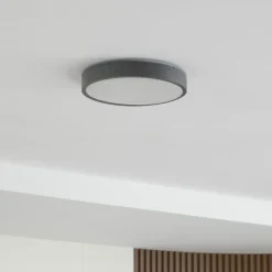 Lindby Loftlamper|Loftlamper > LED-loftlampe Manala, betongrå, RGB, CCT, fjernbetjening