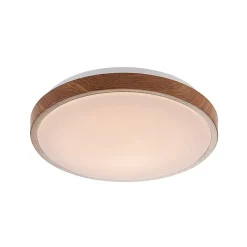 Lindby Gang|Loftlamper > LED-loftlampe Mendosa, rund, lyst træ, Ø 29cm