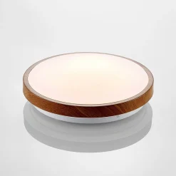 Lindby Gang|Loftlamper > LED-loftlampe Mendosa, rund, lyst træ, Ø 29cm