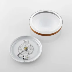 Lindby Gang|Loftlamper > LED-loftlampe Mendosa, rund, lyst træ, Ø 29cm