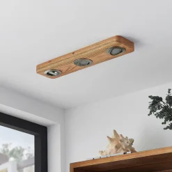 Lindby Loftlamper|Loftlamper > LED-loftlampe Mikari, 48 cm, træ, drejelig