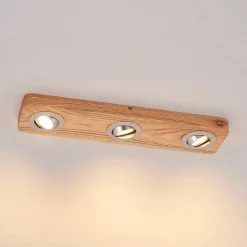 Lindby Loftlamper|Loftlamper > LED-loftlampe Mikari, 48 cm, træ, drejelig
