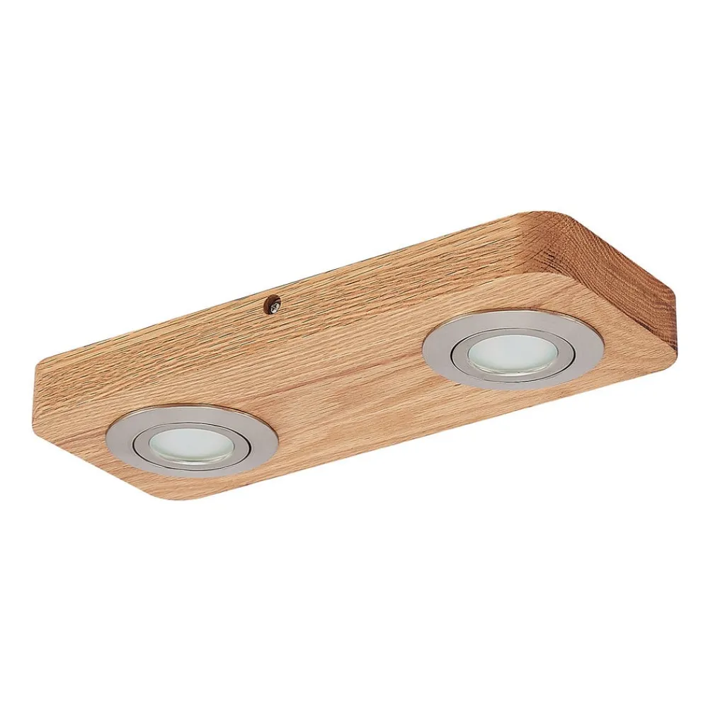 Lindby Loftlamper|Loftlamper > LED-loftlampe Mikari, 30 cm, træ, drejelig