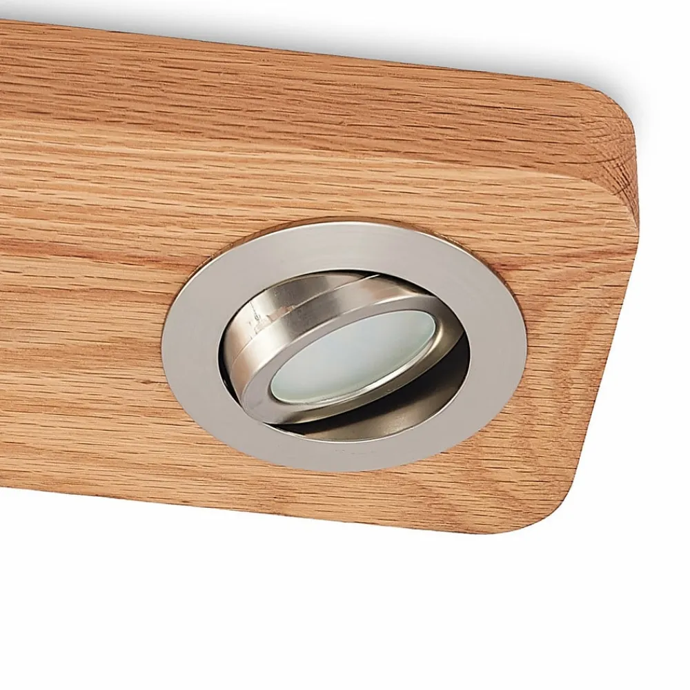 Lindby Loftlamper|Loftlamper > LED-loftlampe Mikari, 30 cm, træ, drejelig
