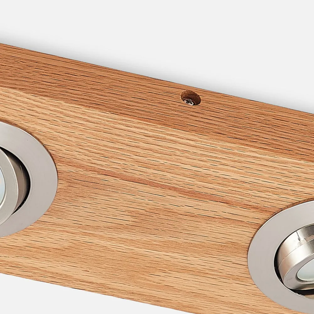 Lindby Loftlamper|Loftlamper > LED-loftlampe Mikari, 30 cm, træ, drejelig