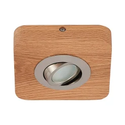 Loftlamper|Spotlights ^ Lindby LED-loftlampe Mikari, 14 cm, træ, drejelig
