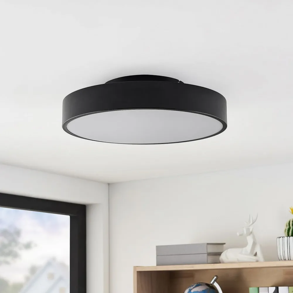 Lindby Gang|Loftlamper > LED-loftlampe Milada, sort, CCT, fjernbetjening