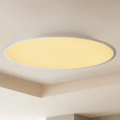Arbejdsrum/Kontor|Gang ^ Lindby LED-loftlampe Narima, CCT, Ø 80 cm, sølv