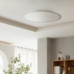 Arbejdsrum/Kontor|Gang ^ Lindby LED-loftlampe Narima, CCT, Ø 80 cm, sølv