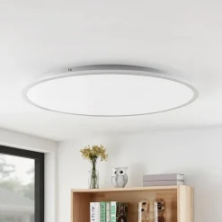Lindby Arbejdsrum/Kontor|Loftlamper > LED-loftlampe Narima, 4.000 K, Ø 100 cm, sølv