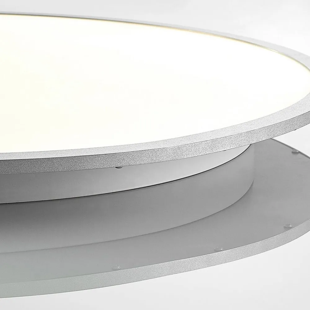 Lindby Arbejdsrum/Kontor|Loftlamper > LED-loftlampe Narima, 4.000 K, Ø 80 cm, sølv