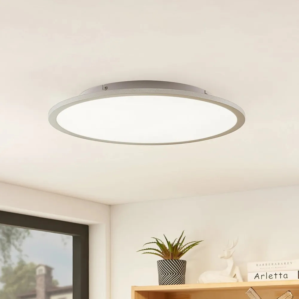 Arbejdsrum/Kontor|Loftlamper ^ Lindby LED-loftlampe Narima, 4.000 K, Ø 50 cm, sølv