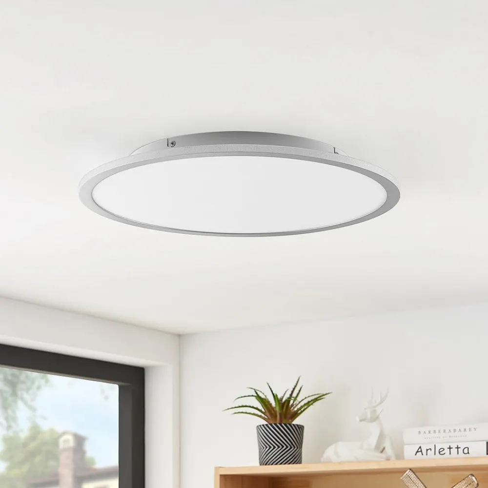 Arbejdsrum/Kontor|Loftlamper ^ Lindby LED-loftlampe Narima, 4.000 K, Ø 50 cm, sølv