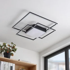 Loftlamper ^ Lindby LED-loftlampe Nelinka, 60 cm, sort, aluminium