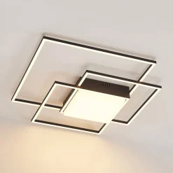 Loftlamper ^ Lindby LED-loftlampe Nelinka, 60 cm, sort, aluminium