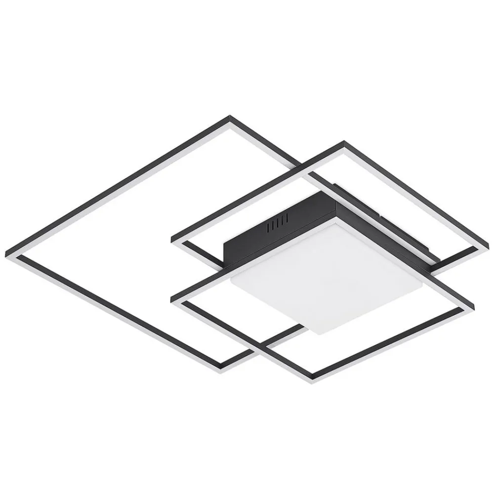 Loftlamper ^ Lindby LED-loftlampe Nelinka, 60 cm, sort, aluminium