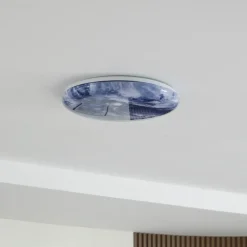 Loftlamper|Loftlamper ^ Lindby LED-loftlampe Orbi, 48 cm, blå/hvid, plast