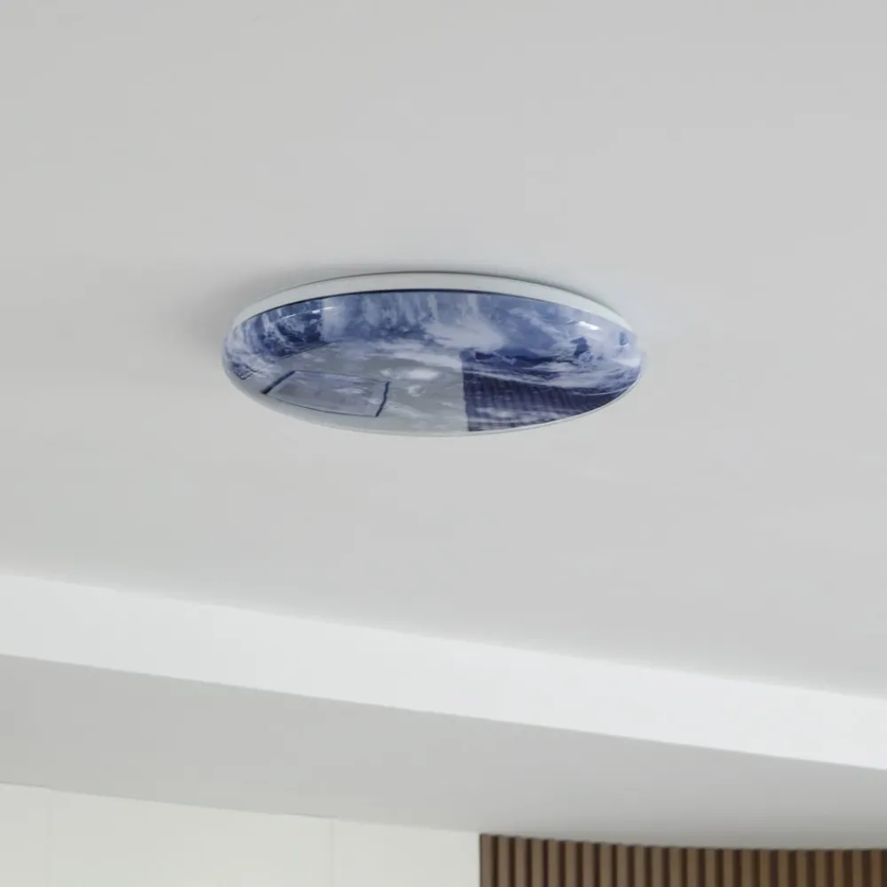 Loftlamper|Loftlamper ^ Lindby LED-loftlampe Orbi, 48 cm, blå/hvid, plast