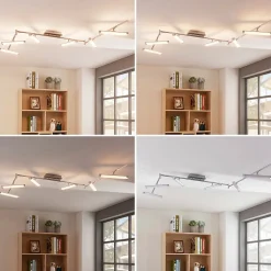 Lindby Arbejdsrum/Kontor|Loftlamper > LED-loftlampe Pilou, 6 lyskilder, dæmpbar, krom